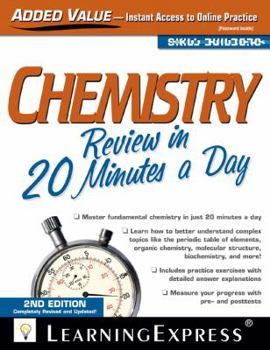 Paperback Chemistry Review in 20 Minutes a Day (Revised, Updated) Book