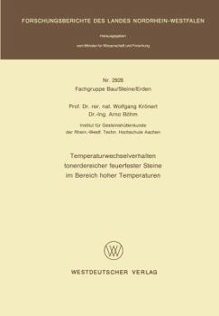 Paperback Temperaturwechselverhalten Tonerdereicher Feuerfester Steine Im Bereich Hoher Temperaturen [German] Book