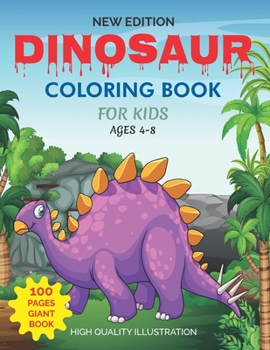 Paperback Dinosaur Coloring Book: For Kids Ages 4-8, Fun Children Coloring Book with Unique Coloring Pages, Great Gift For Boys & Girls [Large Print] Book