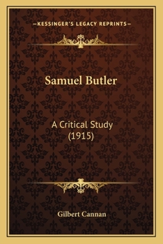 Paperback Samuel Butler: A Critical Study (1915) Book