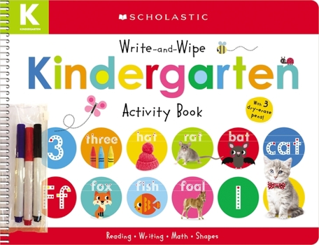 Spiral-bound Write-And-Wipe Kindergarten Activity Book