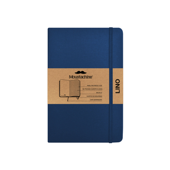 Paperback Moustachine Classic Linen Pocket Dark Blue Squared Flex Book