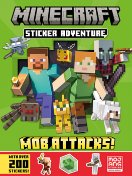 Paperback Minecraft Sticker Adventure: Mob Attacks! Book