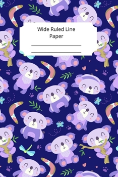 Paperback Cute Baby Koala Theme Wide Ruled Line Paper Book