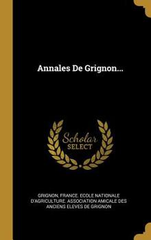 Hardcover Annales De Grignon... [French] Book