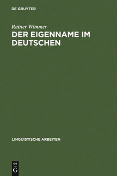 Hardcover Der Eigenname im Deutschen [German] Book