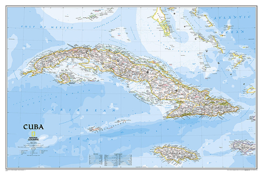 Map National Geographic Cuba Wall Map - Classic - Laminated (Poster Size: 36 X 24 In) Book