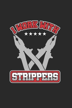 I work with Stripes: Cool Animated Tools Design For Electricians Notebook Composition Book Novelty Gift (6"x9") Dot Grid Notebook to write in