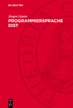 Hardcover Programmiersprache Dist: Dateneingabe, Datenstrukturierung [German] Book