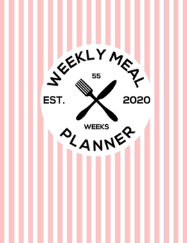 Paperback Weekly Meal Planner 2020: 55 Weeks of daily Meals planning, Shopping list with fields to mark. No more wasting food. Meals diary, Journal - Orig Book