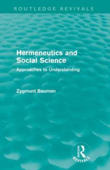 Paperback Hermeneutics and Social Science (Routledge Revivals): Approaches to Understanding Book