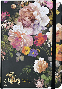 Calendar 2025 Midnight Floral Weekly Planner (16 Months, Sept 2024 to Dec 2025) Book