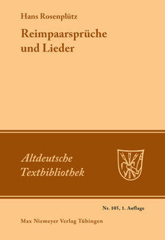 Paperback Reimpaarsprüche und Lieder [German] Book