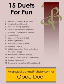 Paperback 15 Oboe Duets for Fun (popular classics) - various levels Book