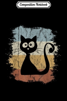 Composition Notebook: Funky Vintage Retro Cartoon Cat Silhouette Journal/Notebook Blank Lined Ruled 6x9 100 Pages