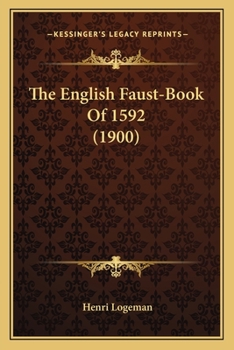 Paperback The English Faust-Book Of 1592 (1900) Book
