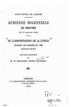 Paperback De l'administration de la justice suivant les cahiers de 1789 [French] Book