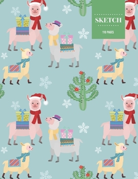 Sketch  110 Pages: Christmas Llama with Tree Sketchbook for Kids, Teen and College Students | Succulent Llama Pattern