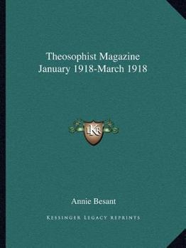 Paperback Theosophist Magazine January 1918-March 1918 Book