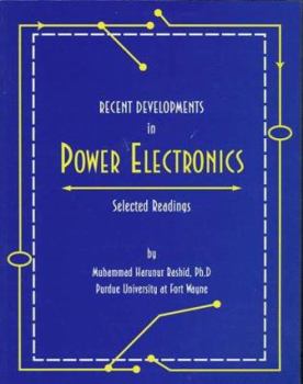 Paperback Recent Developments in Power Electronics Book