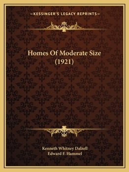 Paperback Homes Of Moderate Size (1921) Book