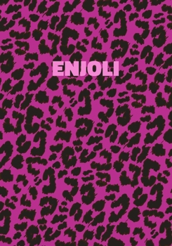 Paperback Enjoli: Personalized Pink Leopard Print Notebook (Animal Skin Pattern). College Ruled (Lined) Journal for Notes, Diary, Journa Book
