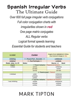Hardcover Spanish Irregular Verbs: The Ultimate Guide Book