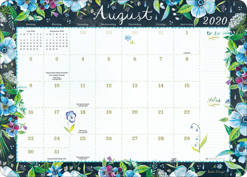 Calendar Katie Daisy 2020-2021 Desk Pad Calendar Book