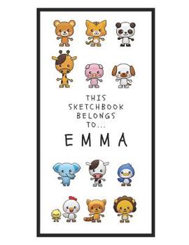 Paperback Emma's Sketchbook: Personalized Animals Sketchbook with Name: 120 Pages Book