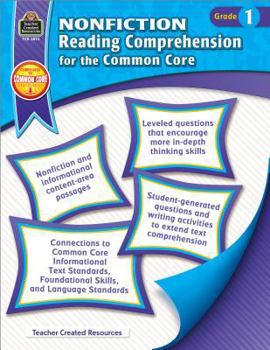 Paperback Nonfiction Reading Comprehension for the Common Core Grd 1 Book