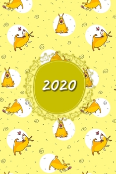 2020: My personal organizer 2020 with Cute Animal Dog Design  | personal organizer 2020 | weekly  calendar 2020 | monthly calendar for 2020 in hand pocket size