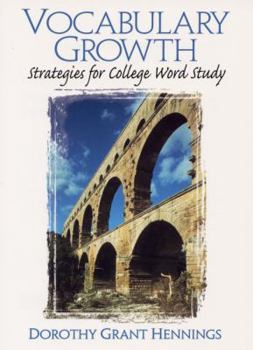 Paperback Vocabulary Growth: Strategies for College Word Study Book