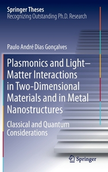 Hardcover Plasmonics and Light-Matter Interactions in Two-Dimensional Materials and in Metal Nanostructures: Classical and Quantum Considerations Book