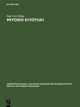 Hardcover Miyoshi Kiyoyuki: Seine Leben Und Seine Welt [German] Book
