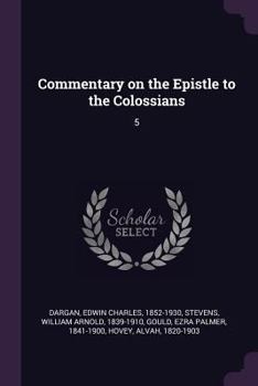 Paperback Commentary on the Epistle to the Colossians: 5 Book