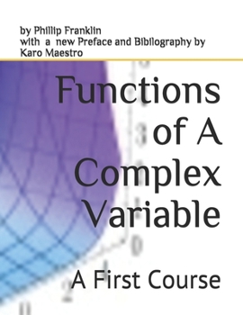 Paperback Functions of A Complex Variable: A First Course Book