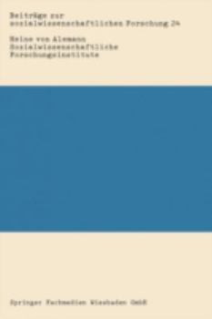 Paperback Sozialwissenschaftliche Forschungsinstitute: Personalstruktur, Forschungsprojekte Und Spezialisierung Der Sozialforschung [German] Book