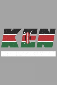 KEN: Kenya notebook with lined 120 pages in white. College ruled memo book with the kenyan flag
