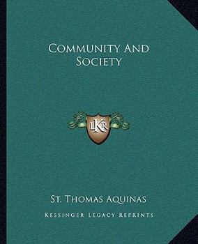 Paperback Community And Society Book