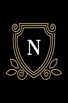 N: monogram initial Letter N - Personalized Initial Monogram Letter N  College Ruled Notebook - 6 x 9 inch Pocket Size: Cute Alphabet Vintage ...