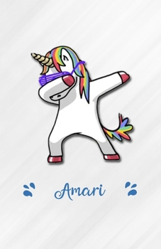 Amari A5 Lined Notebook 110 Pages: Funny Blank Journal For Personalized Dabbing Unicorn Family First Name Middle Last. Unique Student Teacher Scrapbook/ Composition Great For Home School Writing