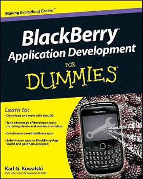 Paperback BlackBerry Application Development For Dummies Book