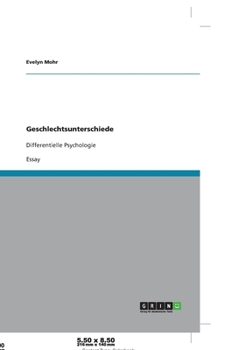 Paperback Geschlechtsunterschiede: Differentielle Psychologie [German] Book