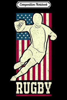 Composition Notebook: Vintage Rugby American Flag USA Rugby Player Sports Gift  Journal/Notebook Blank Lined Ruled 6x9 100 Pages
