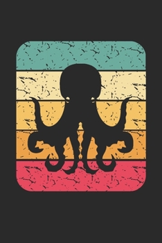Retro Octopus Silhouette: 6x9 Ruled Notebook, Journal, Daily Diary, Organizer, Planner