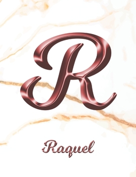 Raquel: 1 Year Weekly Planner with Note Pages (12 Months) | White Marble Rose Gold Pink Effect Letter R | 2020 - 2021 | Week Planning | Monthly ... | Plan Each Day, Set Goals & Get Stuff Done