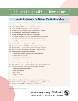 Misc. Neonatal Simulation Card: Debriefing and Co-Debriefing Book