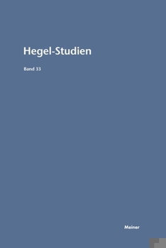 Paperback Hegel-Studien Band 33: (1998) [German] Book