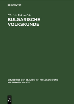Hardcover Bulgarische Volkskunde [German] Book