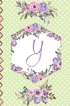 Paperback Y: Lined Journal Monogram Letter Y Purple and Pink Flowers Floral Interior Book